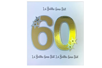 Lá Breithe Sona Duit - 60 - óir - 60th Birthday