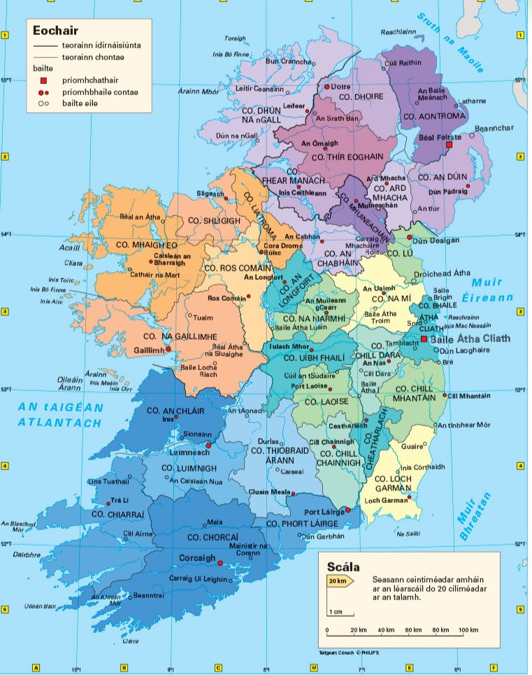 Éire: Léarscáil Balla / Ireland: Wall Map