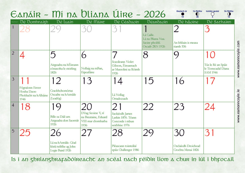 Féilire 2026