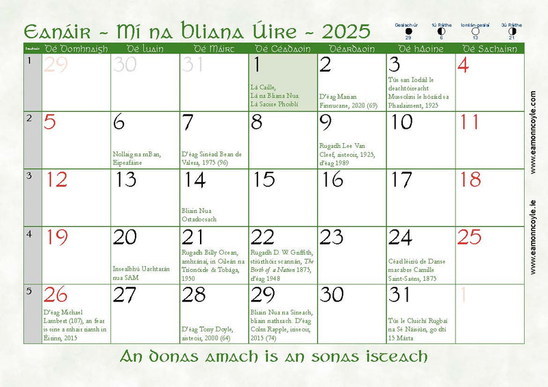 Féilire 2025