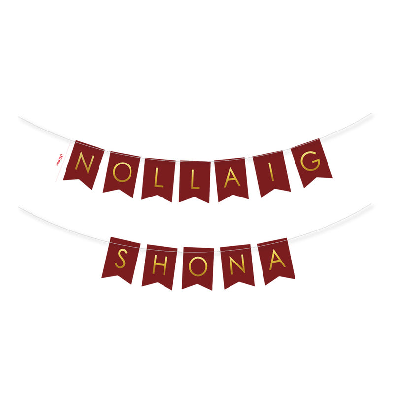 Stiallbhratach Nollaig Shona - Wine & Gold Bunting