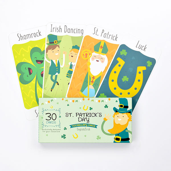 Cártaí Stór Focal - Lá Fhéile Pádraig - Dátheangach / Vocabulary Cards - St. Patrick's Day - Bilingual