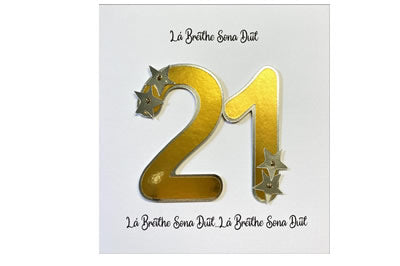 Lá Breithe Sona Duit - 21 - óir - 21st Birthday