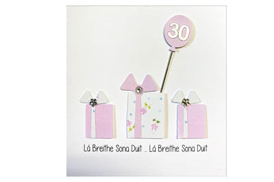 Lá Breithe Sona Duit - 30 - Bandearg - Bronntanais- 30th Birthday