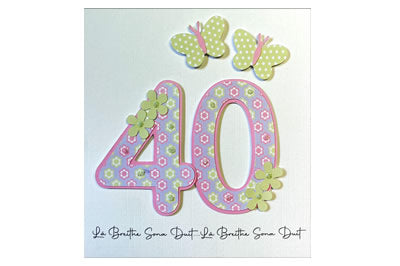 Lá Breithe Sona Duit - 40 - Bláthanna - 40th Birthday