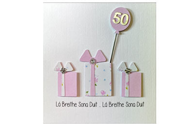 Lá Breithe Sona Duit - 50 - bandearg - bronntanais - 50th Birthday