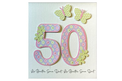 Lá Breithe Sona Duit - 50 - Bláthanna - 50th Birthday