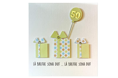 Lá Breithe Sona Duit - 50 - Bronntanais - 50th Birthday