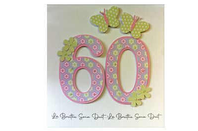 Lá Breithe Sona Duit - 60 - 60 - bláthanna - 60th Birthday