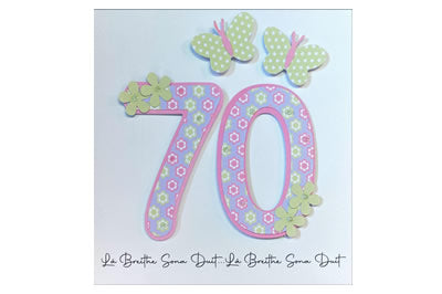 Lá Breithe Sona Duit - 70 - Bláthanna - 70th Birthday