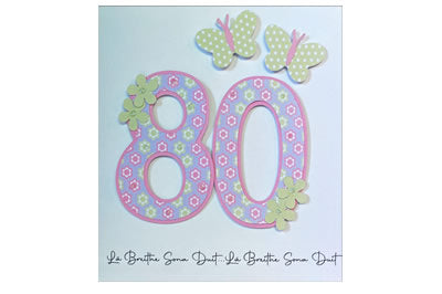Lá Breithe Sona Duit - 80 - Bláthanna - 80th Birthday