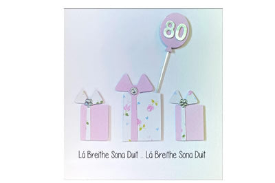 Lá Breithe Sona Duit - 80 - Bronntanais - Bandearg - 80th Birthday