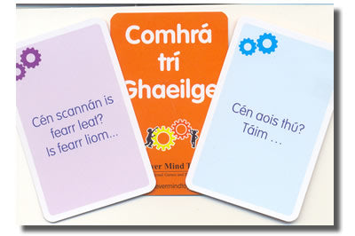 Cartaí Comhrá trí Ghaeilge - Oráiste / Irish Language Conversation Cards