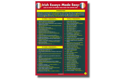 Irish Essays Made Easy Glance Card