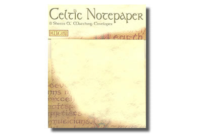 Celtic Text Notepaper