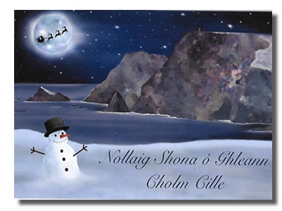 Cártaí Nollag / Christmas Card - Fear Sneachta / Snowman