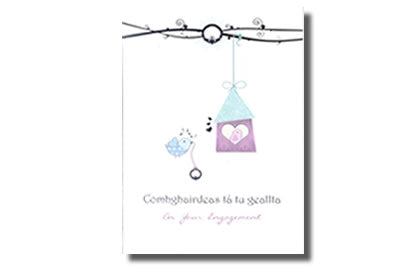 Comhghairdeas Tá tú gealta / Congratulations on your engagement